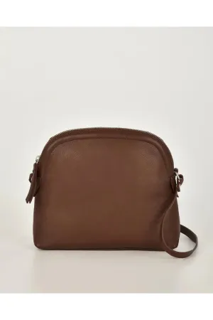 Sabine Leather Crossbody Bag Chocolate