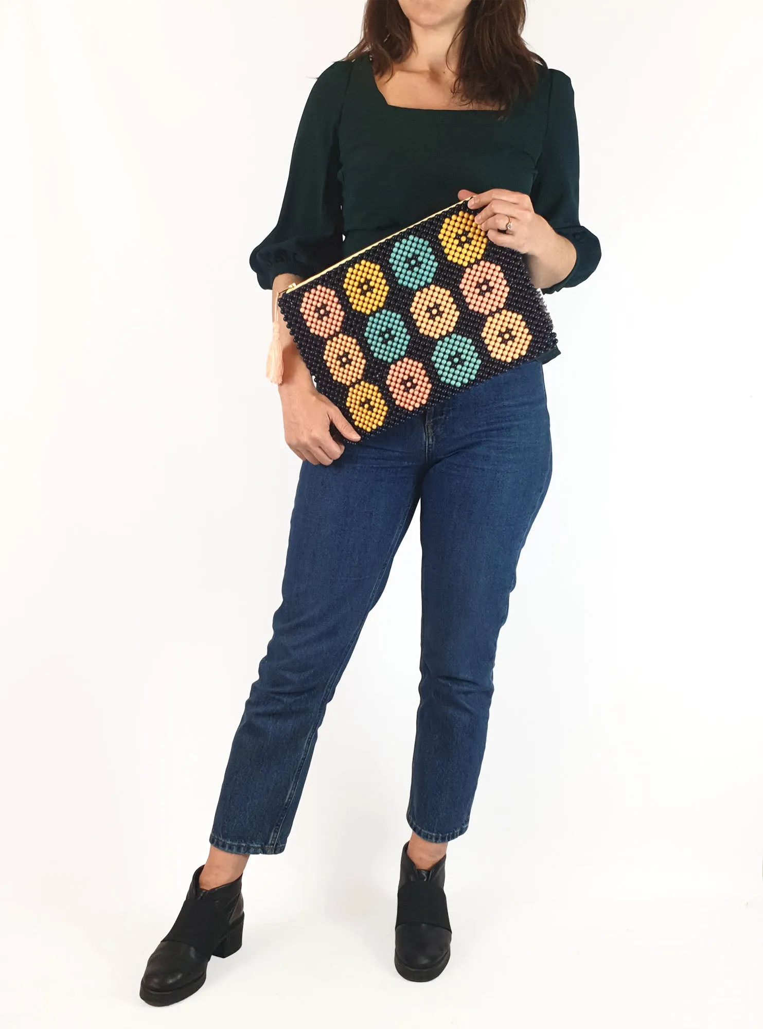 Sage & Claire beaded laptop sleeve/large pencil case
