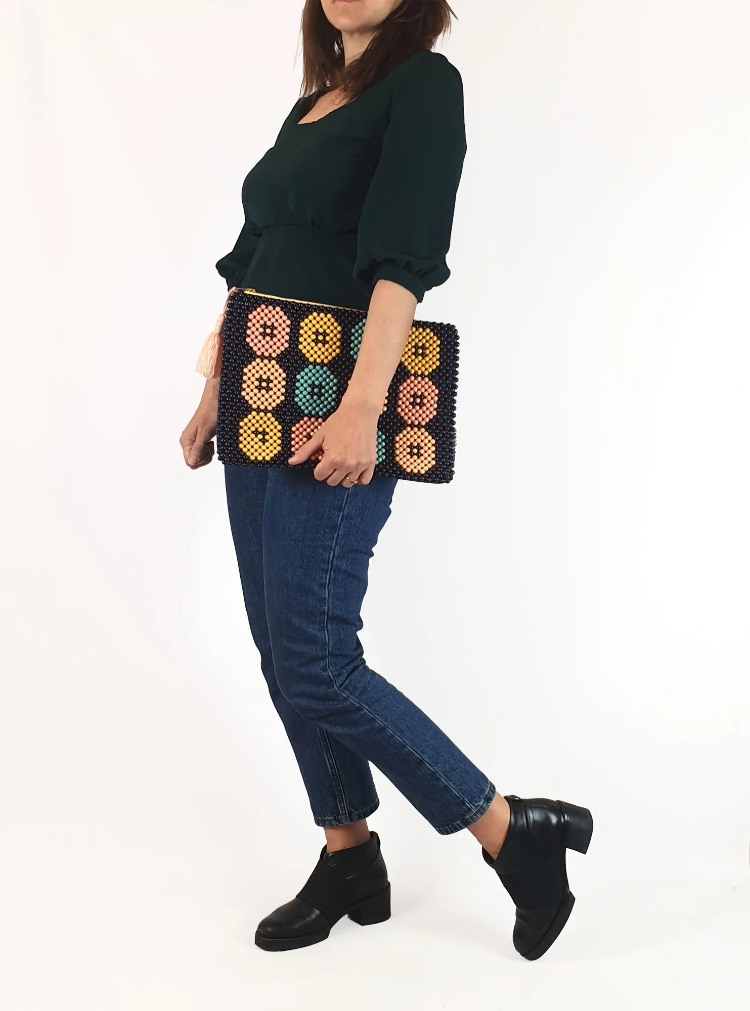 Sage & Claire beaded laptop sleeve/large pencil case