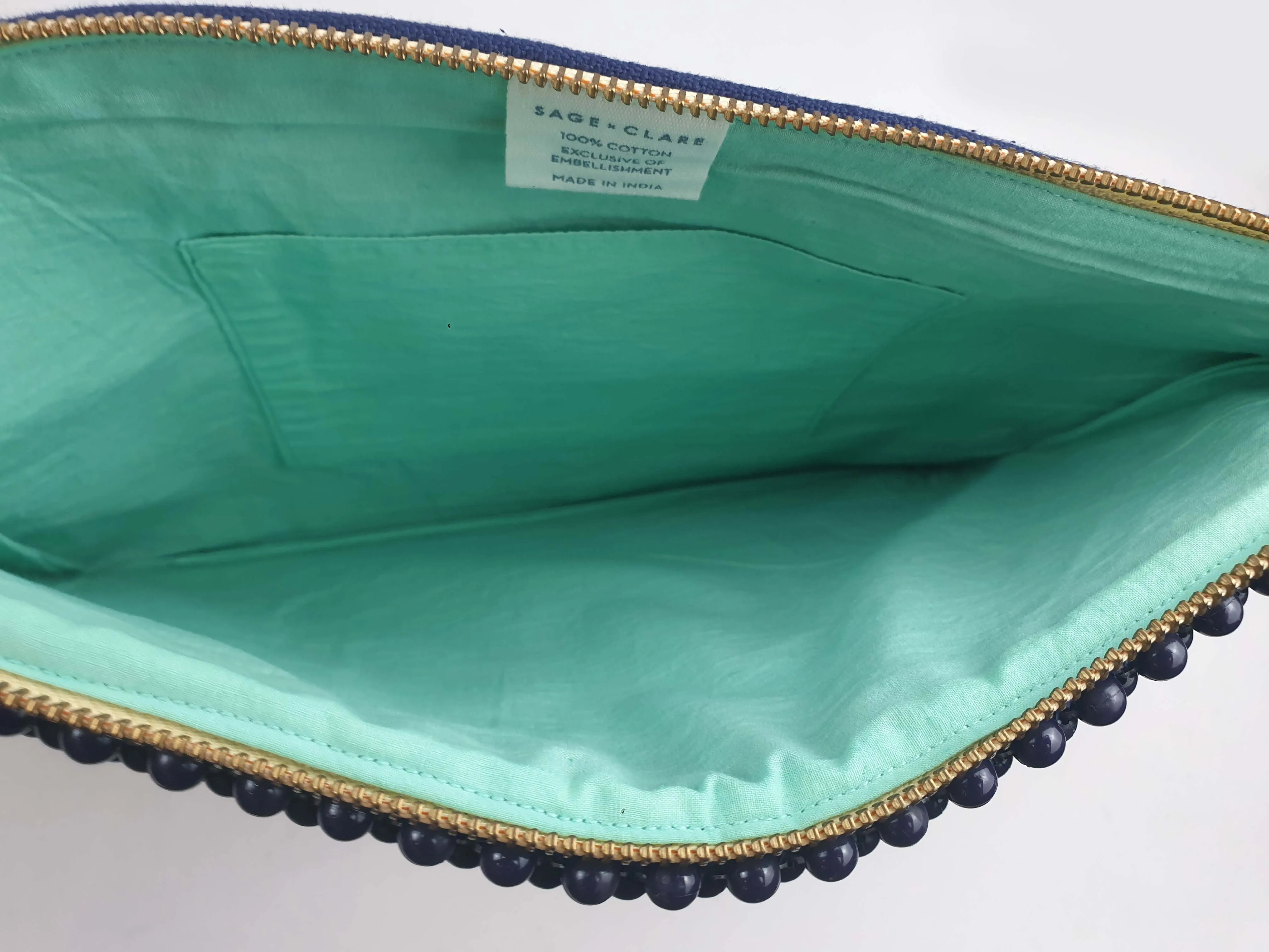 Sage & Claire beaded laptop sleeve/large pencil case