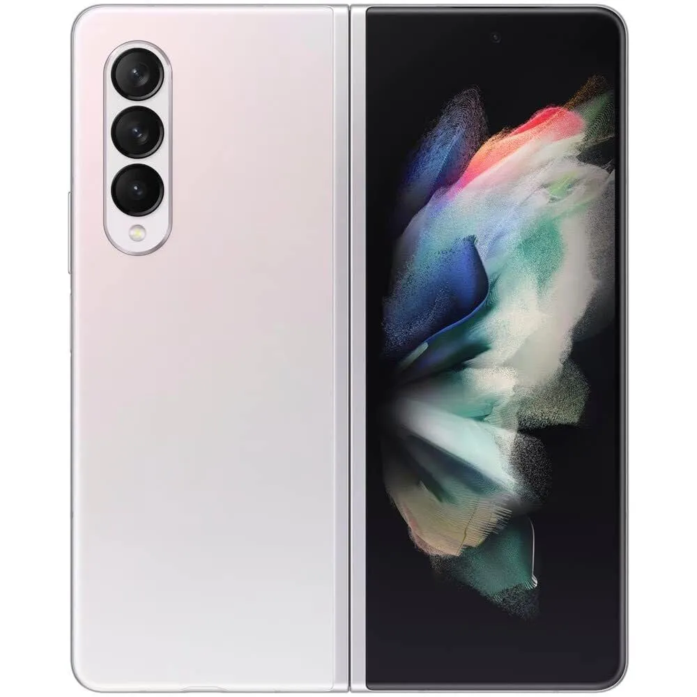 SAMSUNG Galaxy Z Fold 3 5G Factory Unlocked Android Cell Phone US Version Smartphone Tablet 2-in-1 Foldable Dual Screen Under Display Camera 256GB Storage, Phantom Silver (Renewed)