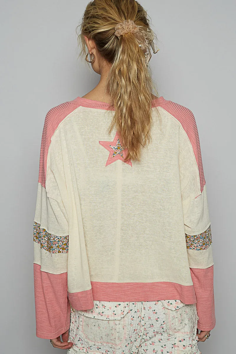 Sarah Top Cream & Pink