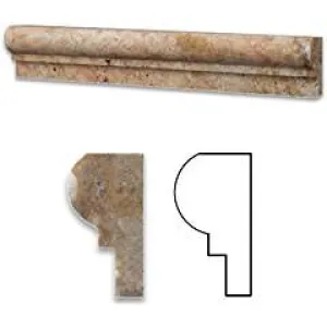 Scabos Travertine Honed 2 X 12 OG-1 Chair Rail Liner Trim - Box of 5 pcs.