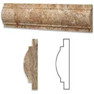 Scabos Travertine Honed 3 X 12 Arch / Baldwin Trim Molding - Box of 50 pcs.