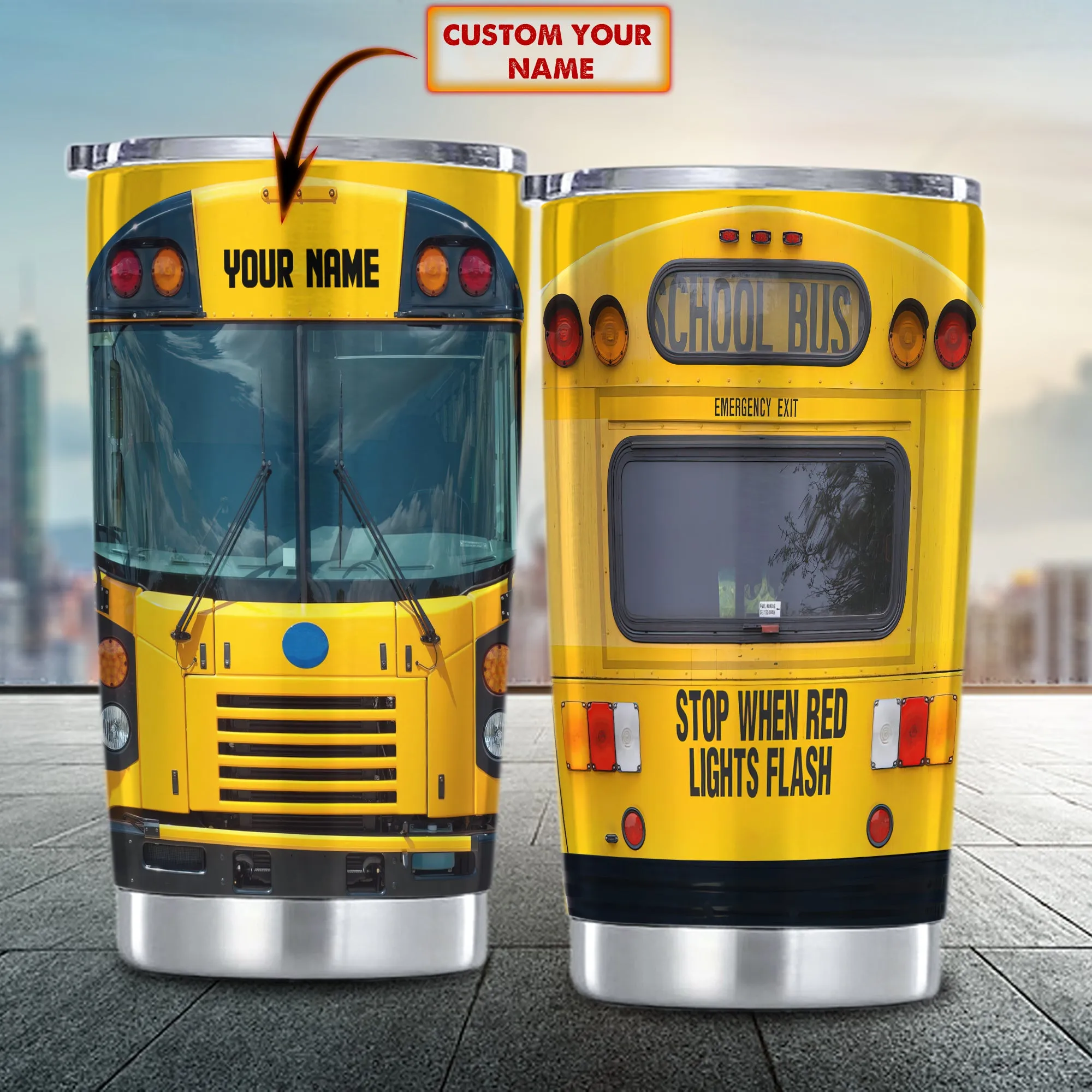 School Bus Driver - Personalized Name Tumbler 10