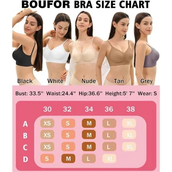 Seamless Low Back Bra Wireless Padded Bralette Thin Straps Comfort Halter