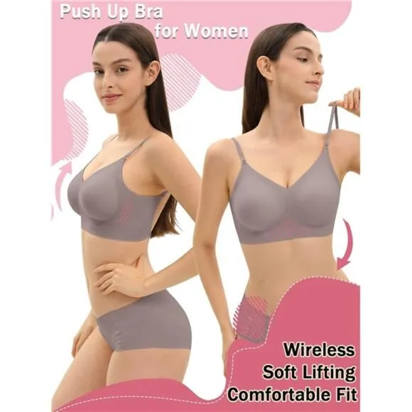 Seamless Low Back Bra Wireless Padded Bralette Thin Straps Comfort Halter