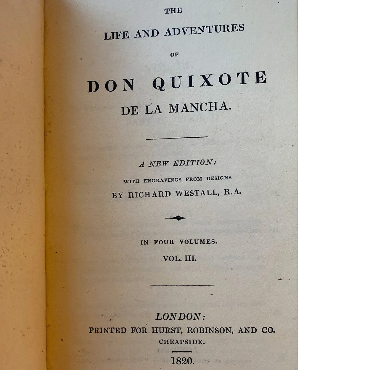 Set Books: The Life and Adventures of Don Quixote by Miguel de Cervantes, Vol I-IV