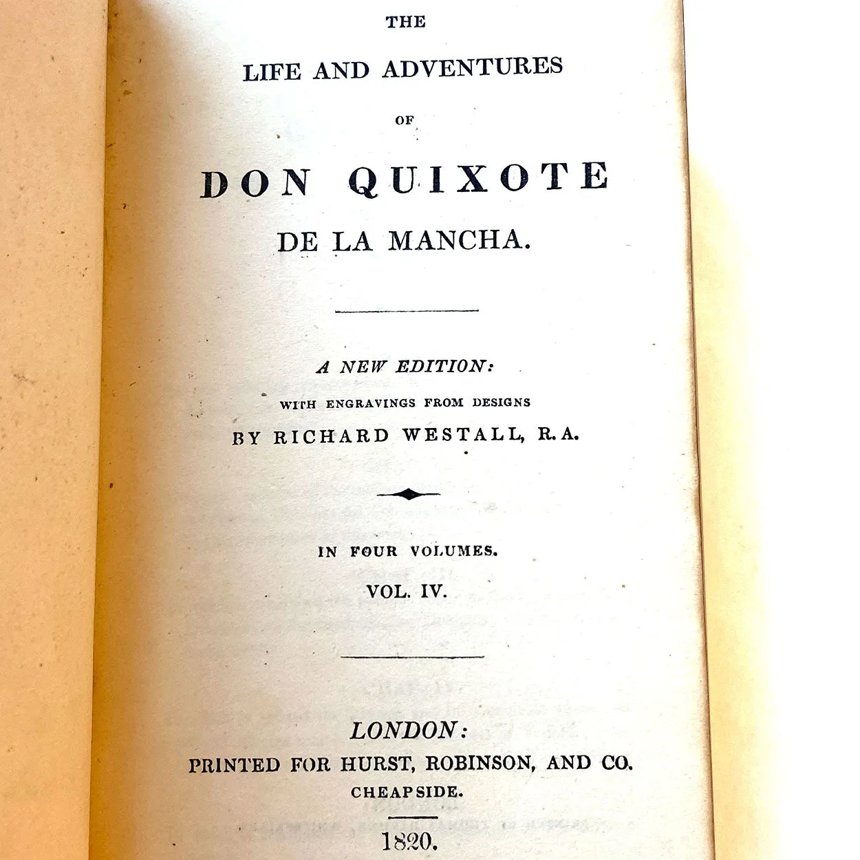 Set Books: The Life and Adventures of Don Quixote by Miguel de Cervantes, Vol I-IV