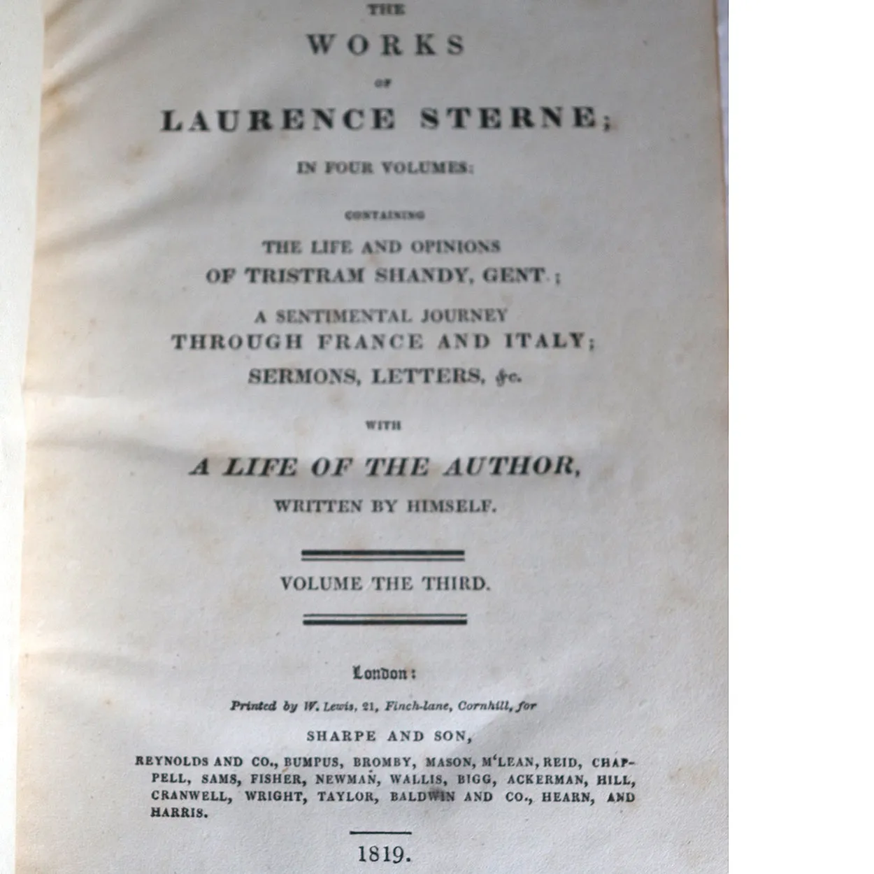 Set of Four Books: Memoirs of the Life and Family of ... Laurence Sterne