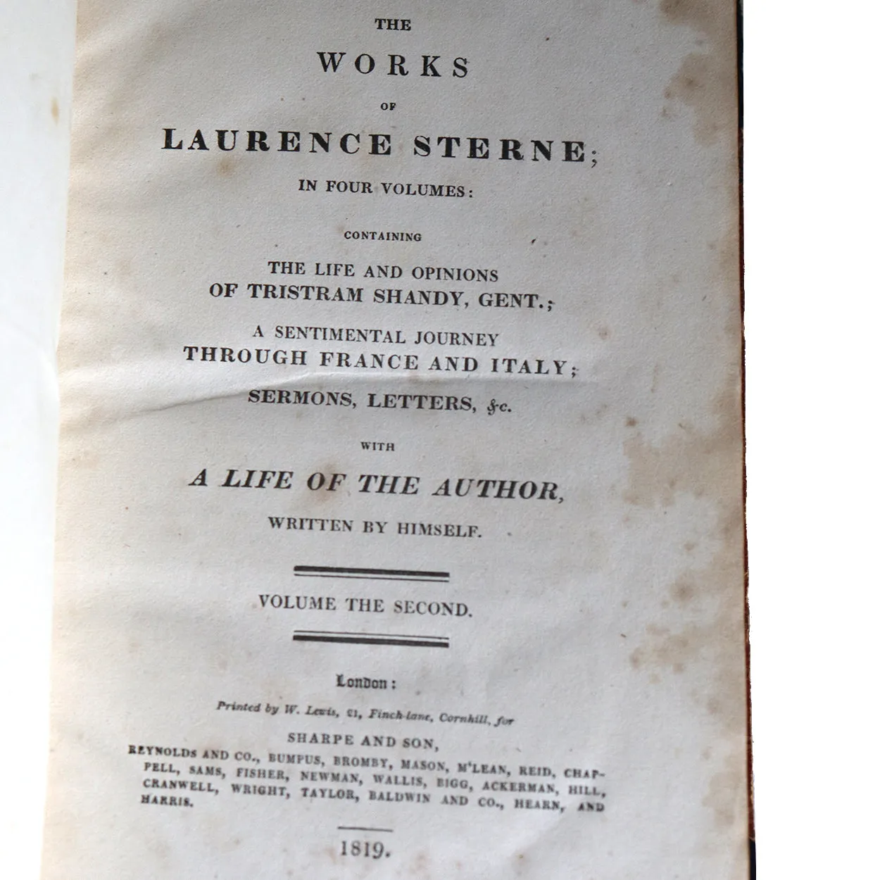 Set of Four Books: Memoirs of the Life and Family of ... Laurence Sterne
