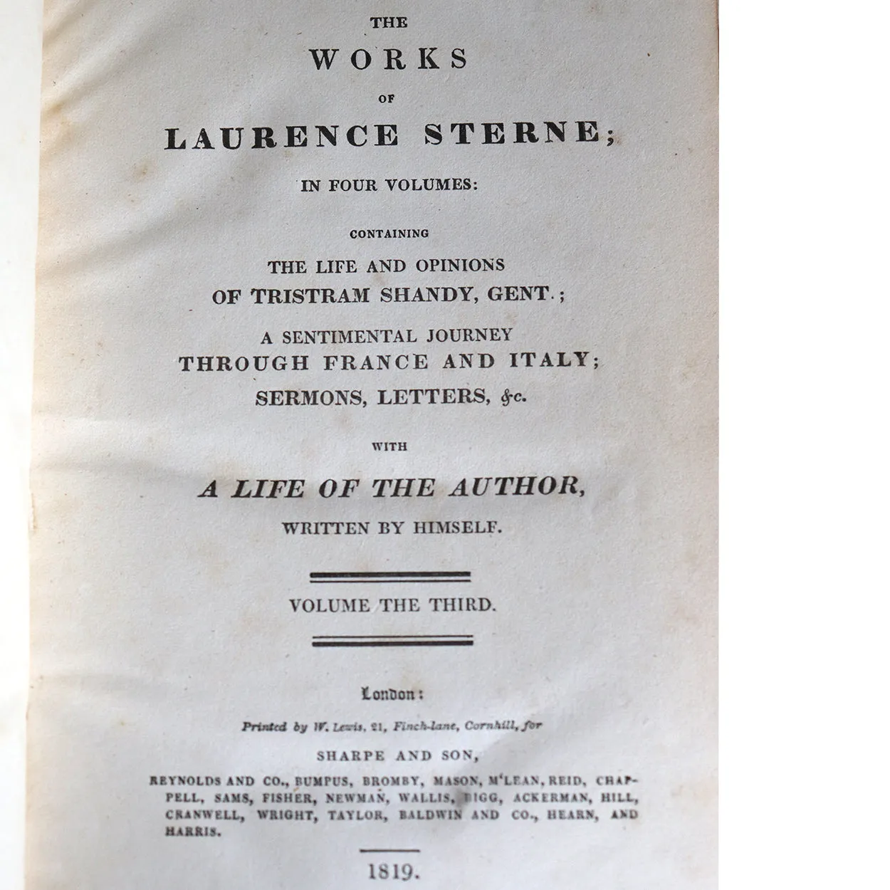 Set of Four Books: Memoirs of the Life and Family of ... Laurence Sterne