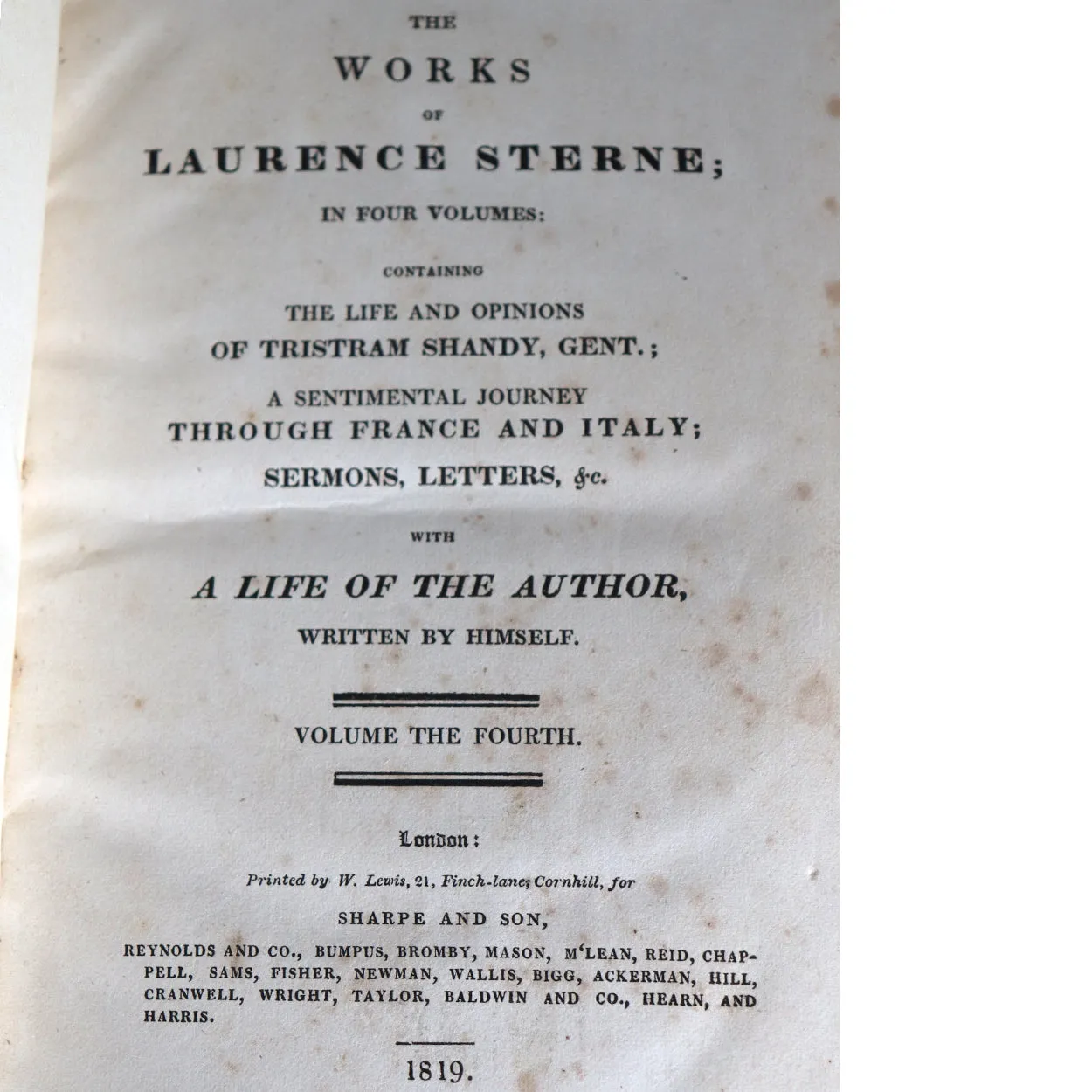 Set of Four Books: Memoirs of the Life and Family of ... Laurence Sterne