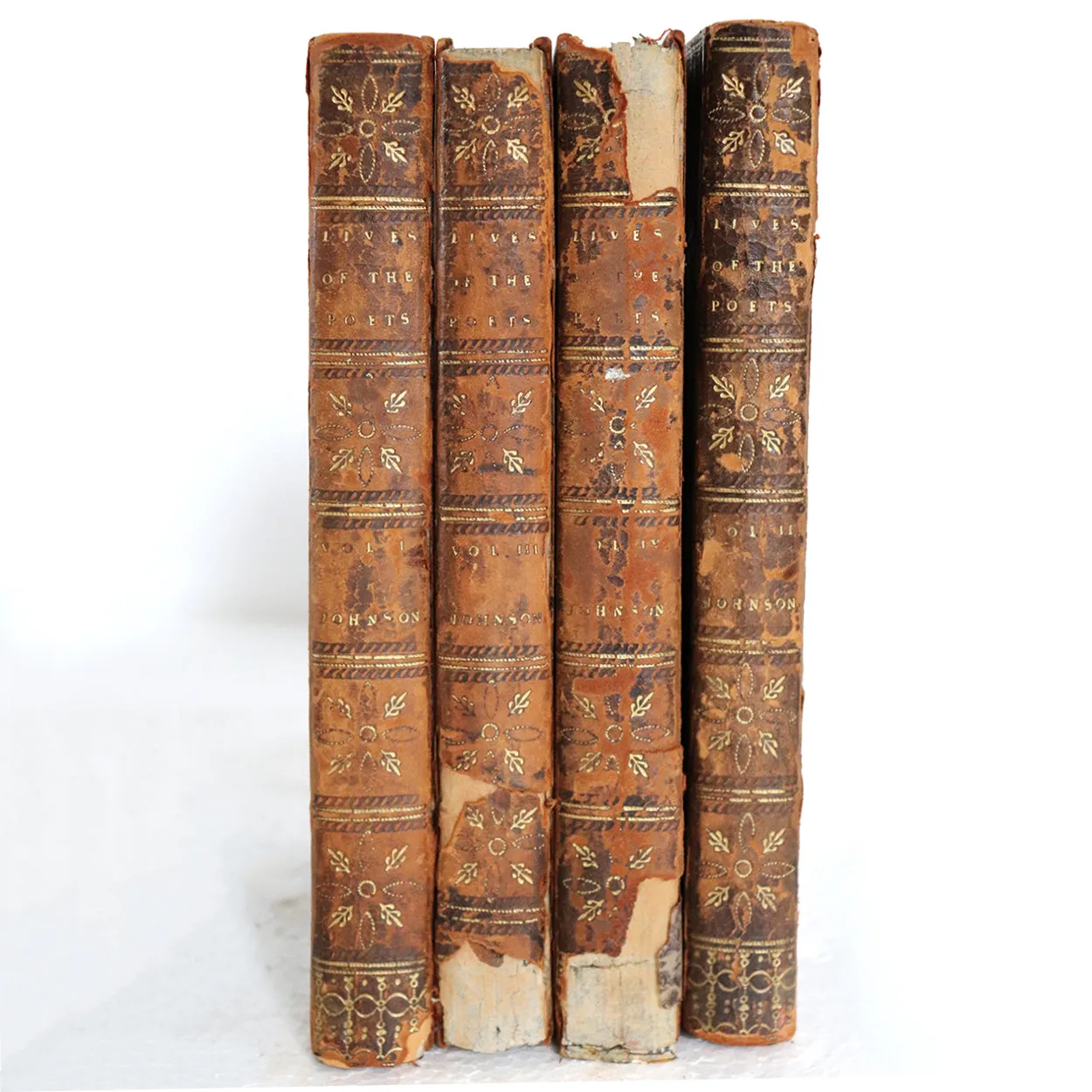Set of Four Books: The Lives of the Most Eminent English Poets by Samuel Johnson