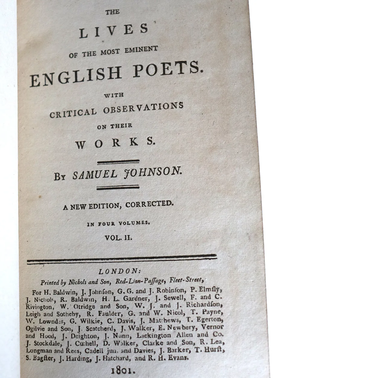 Set of Four Books: The Lives of the Most Eminent English Poets by Samuel Johnson