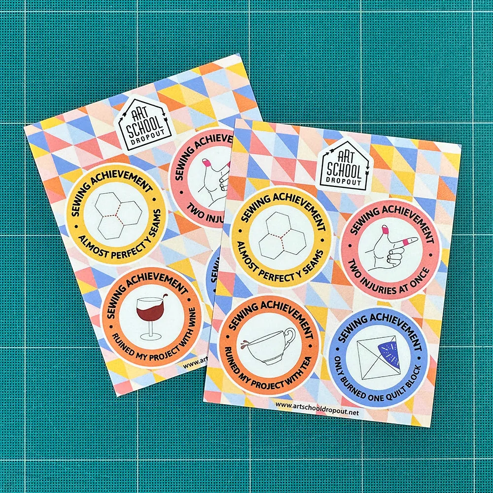 Sewing Achievements Sticker Sheet - Two Options