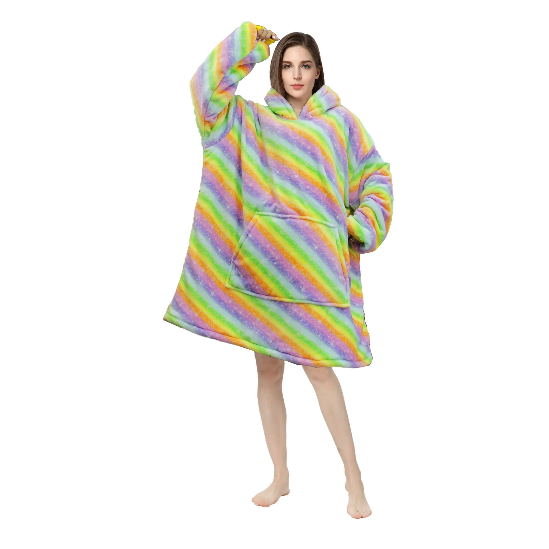 Soft Warm "Wearable Blanket" Coral Fleece Hoodie