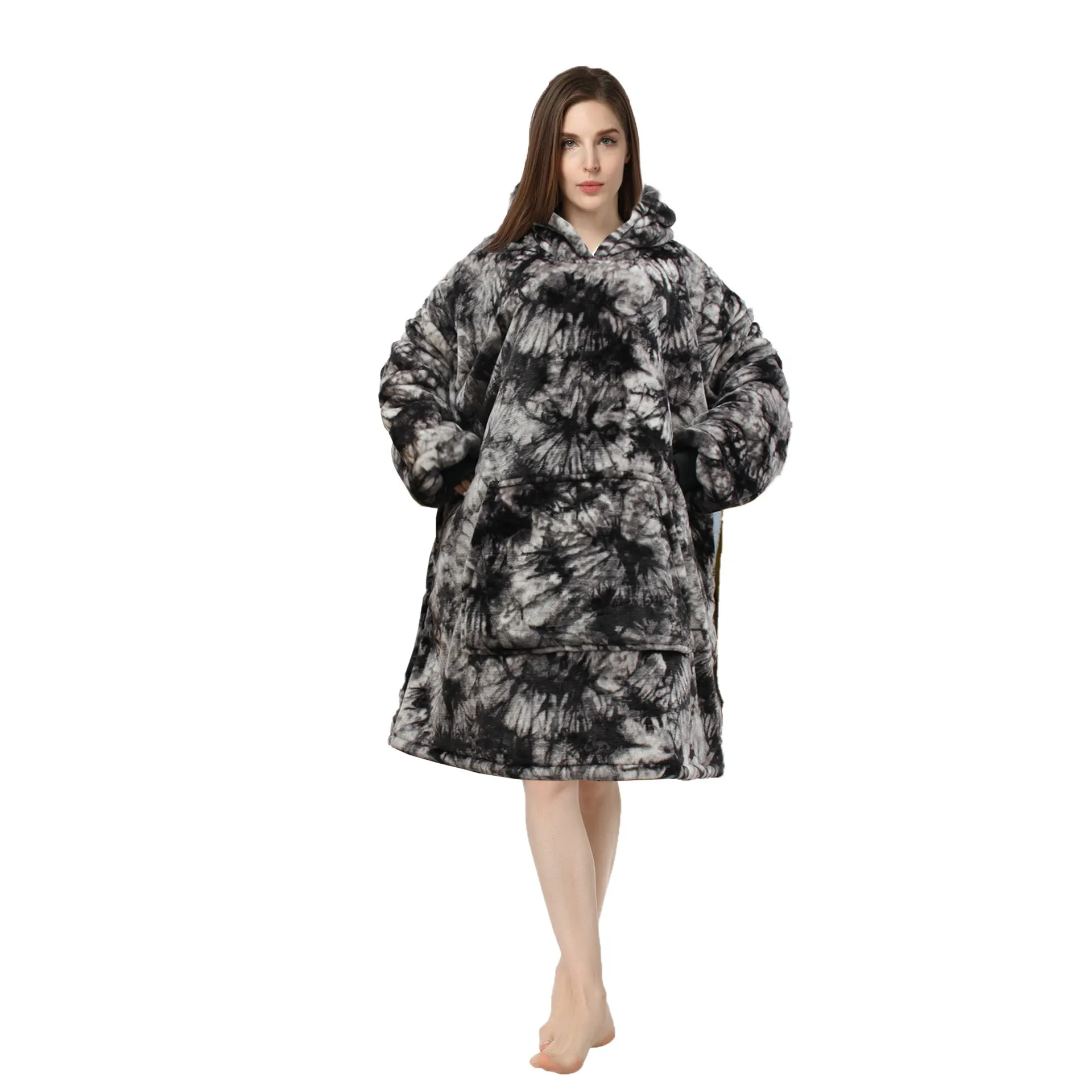 Soft Warm "Wearable Blanket" Coral Fleece Hoodie
