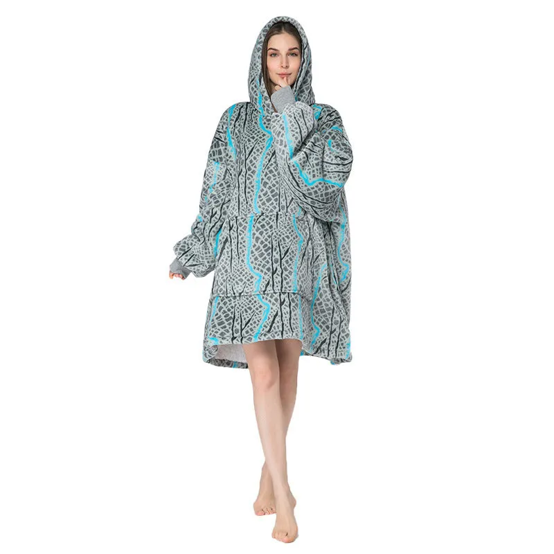 Soft Warm "Wearable Blanket" Coral Fleece Hoodie