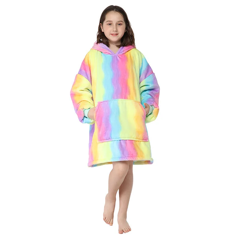 Soft Warm "Wearable Blanket" Coral Fleece Hoodie
