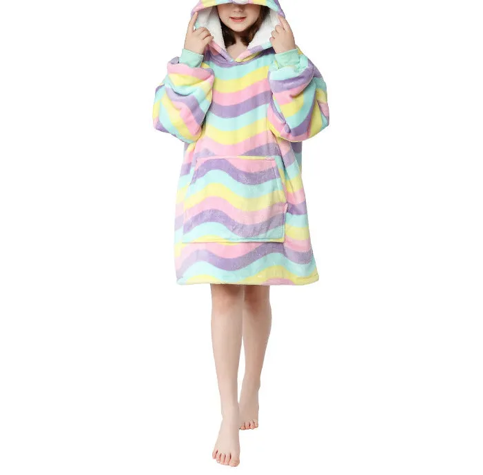 Soft Warm "Wearable Blanket" Coral Fleece Hoodie