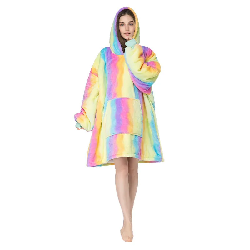 Soft Warm "Wearable Blanket" Coral Fleece Hoodie