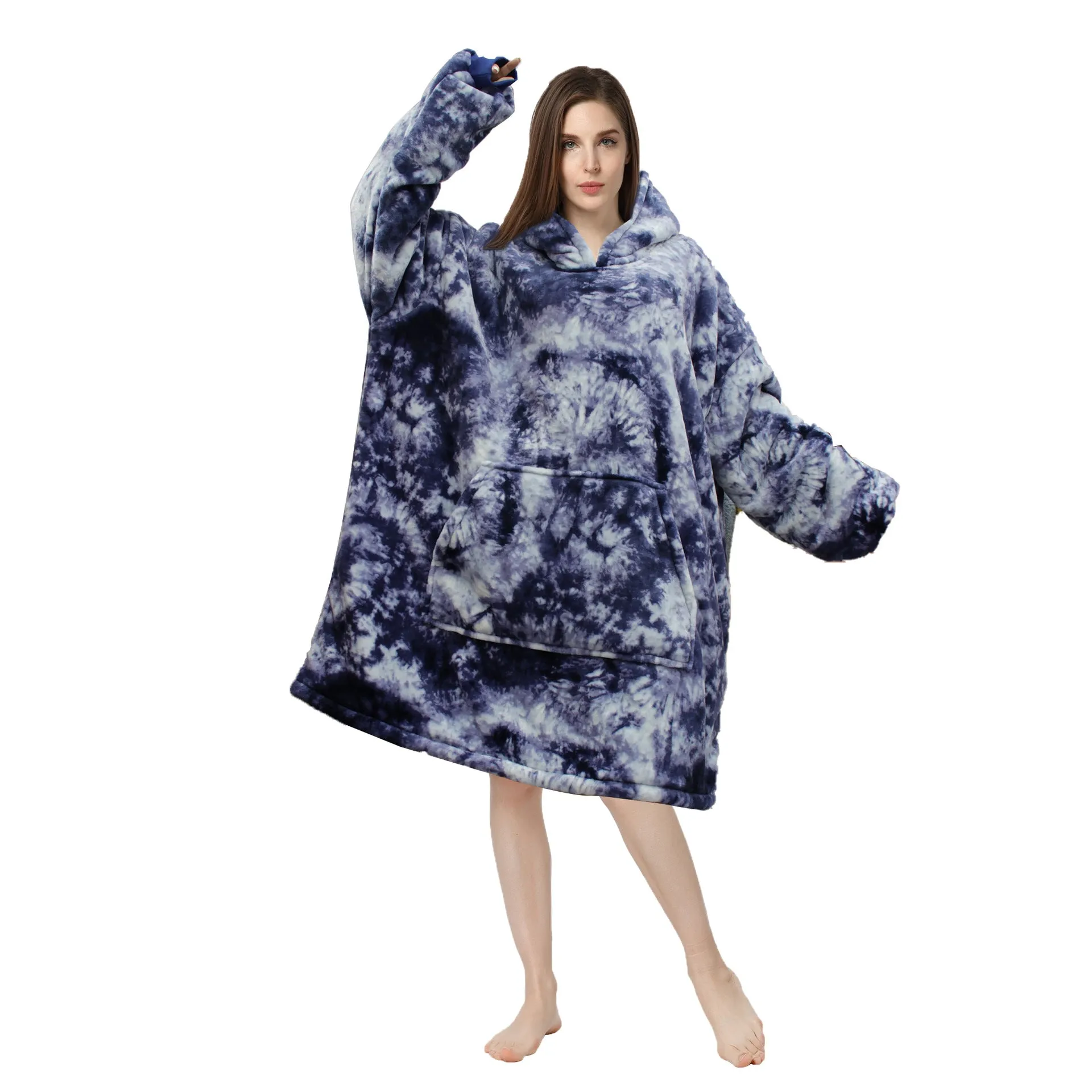 Soft Warm "Wearable Blanket" Coral Fleece Hoodie