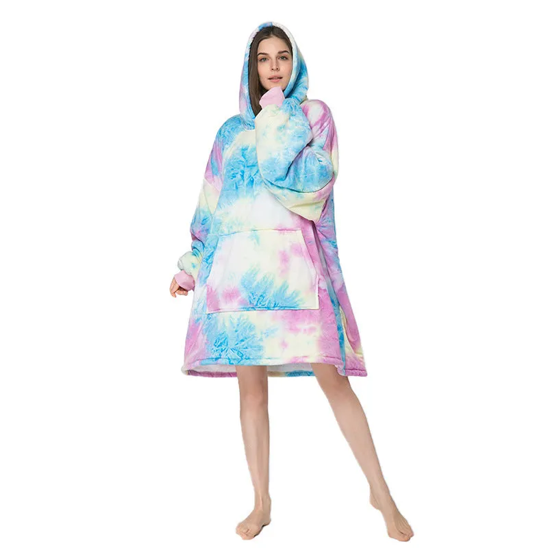 Soft Warm "Wearable Blanket" Coral Fleece Hoodie