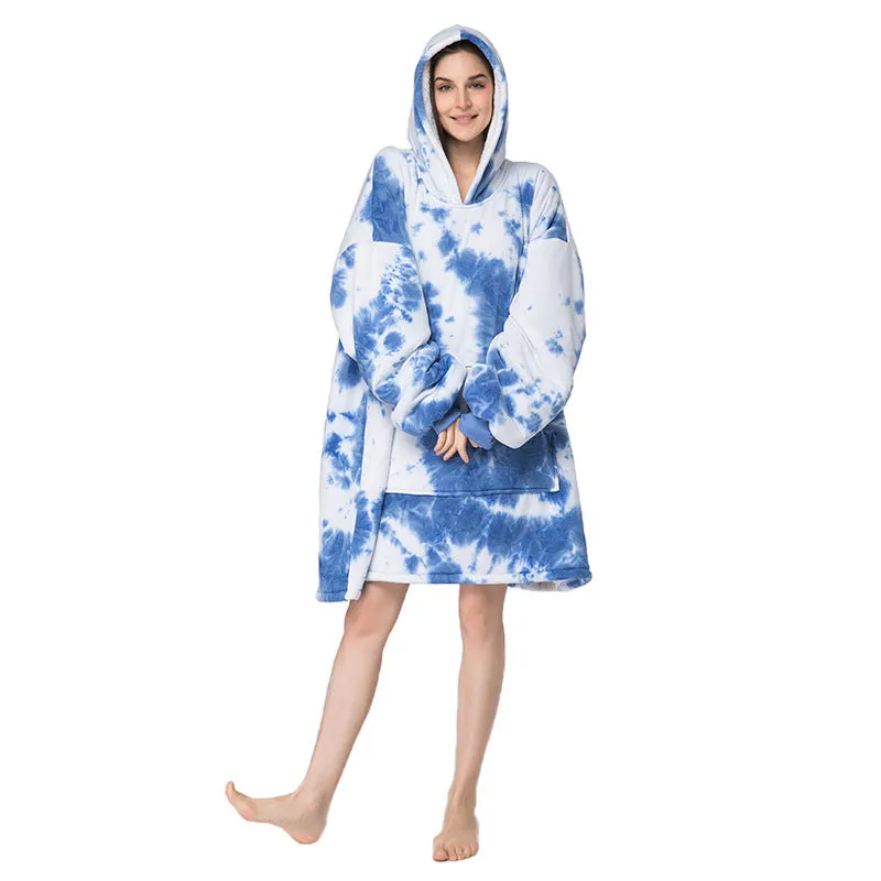 Soft Warm "Wearable Blanket" Coral Fleece Hoodie