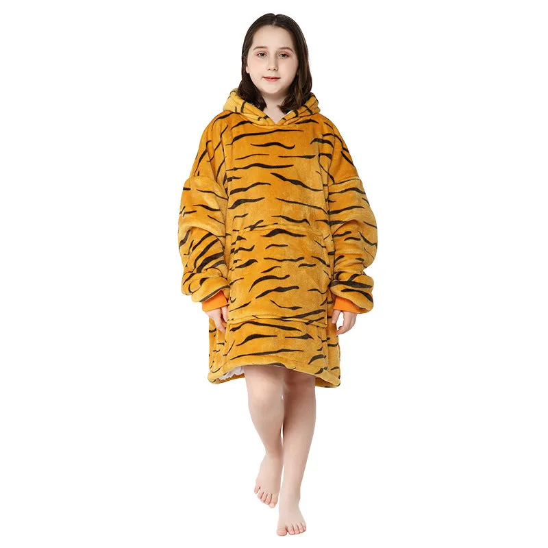Soft Warm "Wearable Blanket" Coral Fleece Hoodie