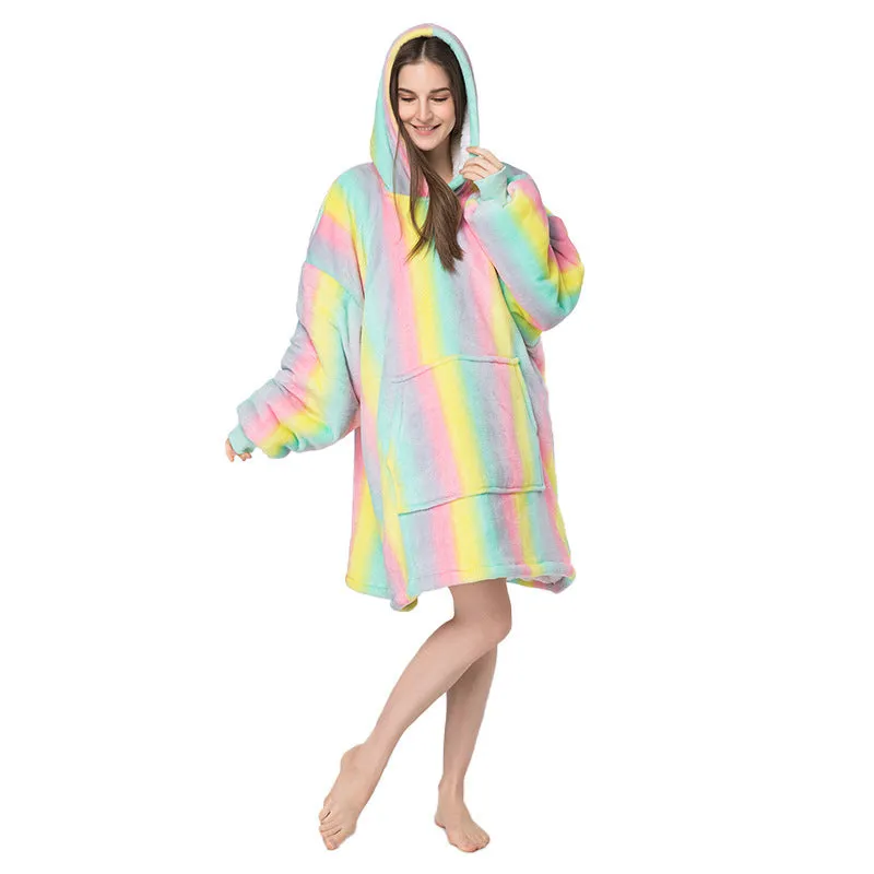 Soft Warm "Wearable Blanket" Coral Fleece Hoodie