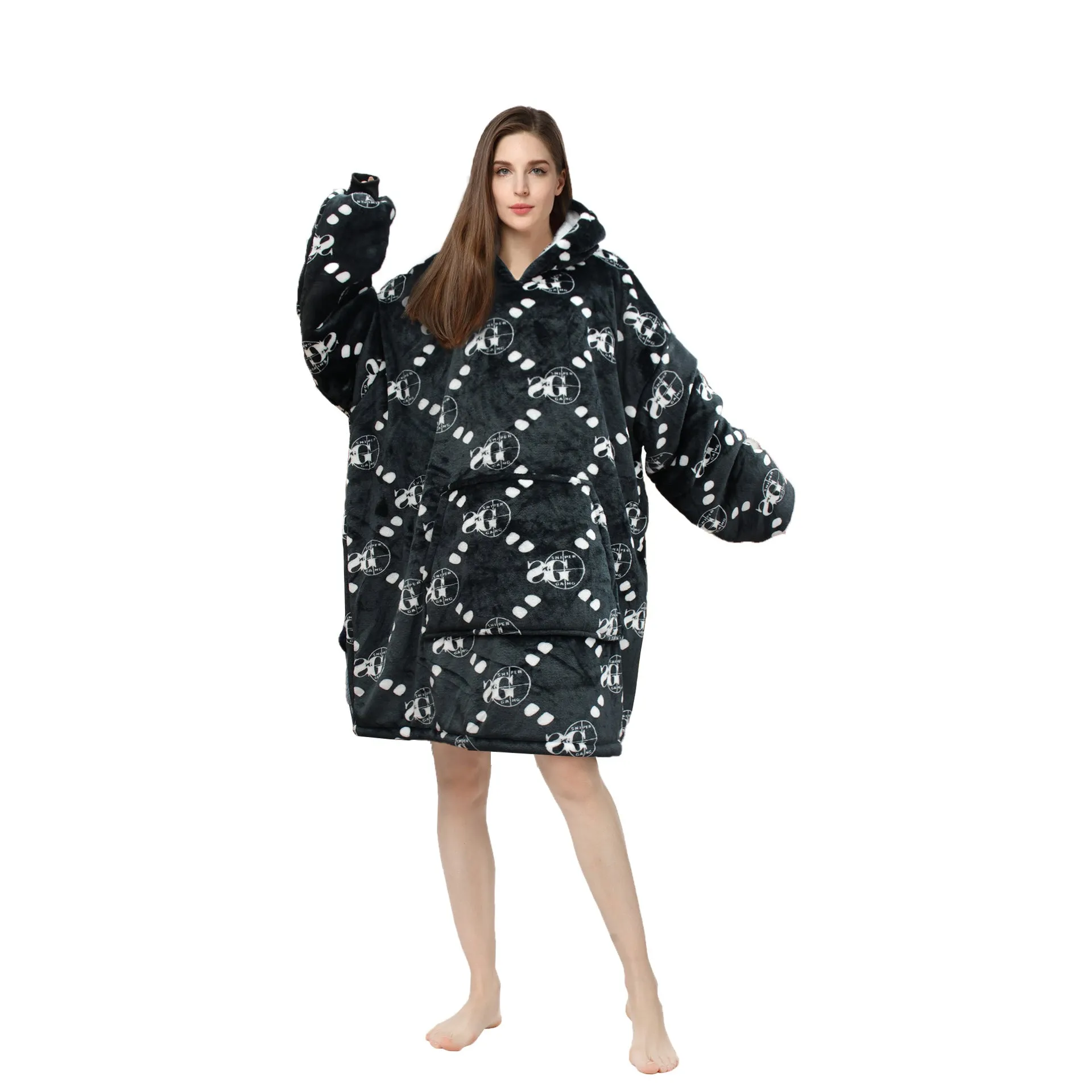 Soft Warm "Wearable Blanket" Coral Fleece Hoodie