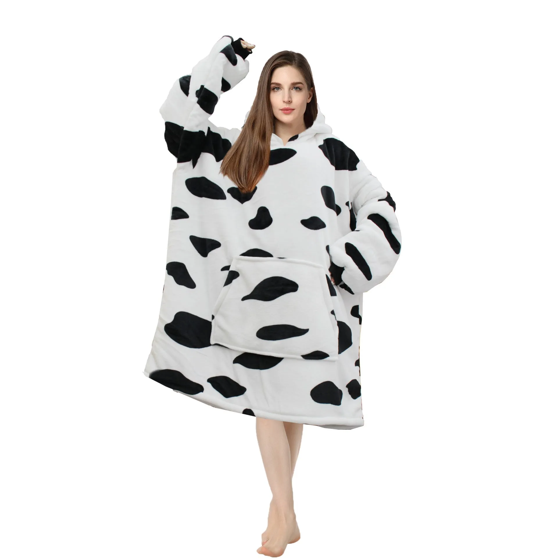 Soft Warm "Wearable Blanket" Coral Fleece Hoodie