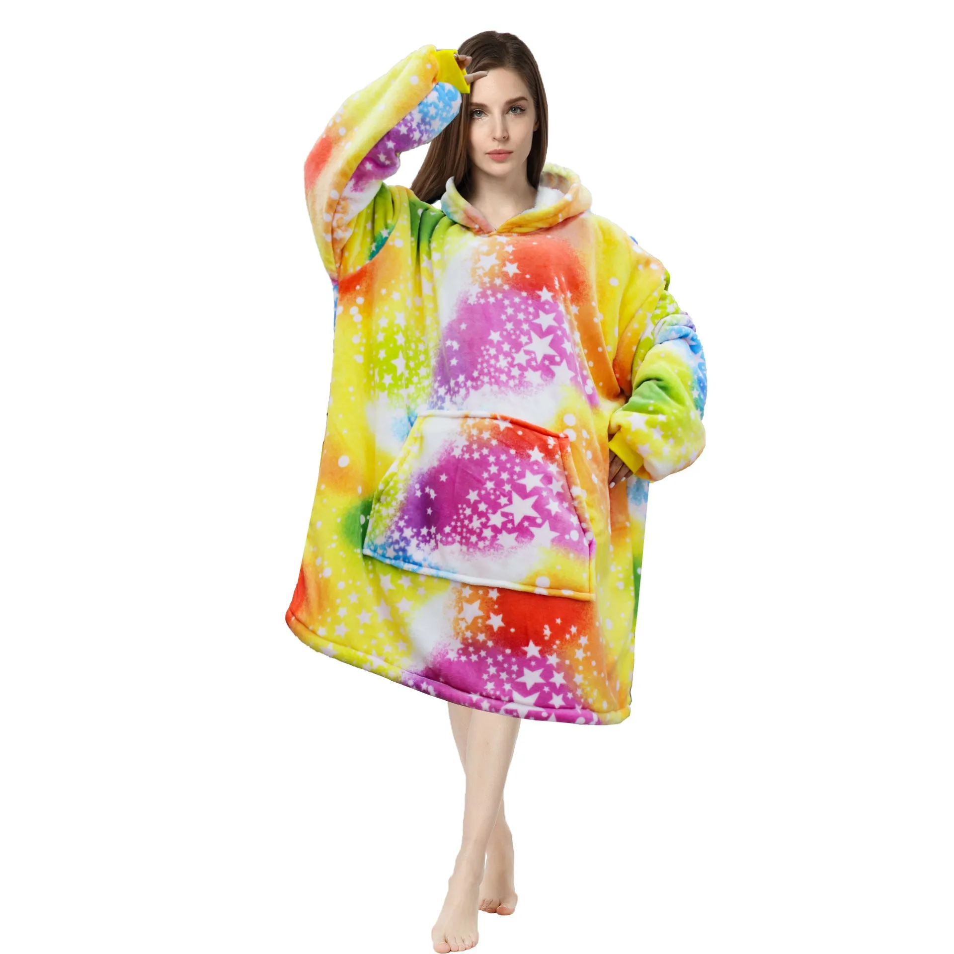 Soft Warm "Wearable Blanket" Coral Fleece Hoodie