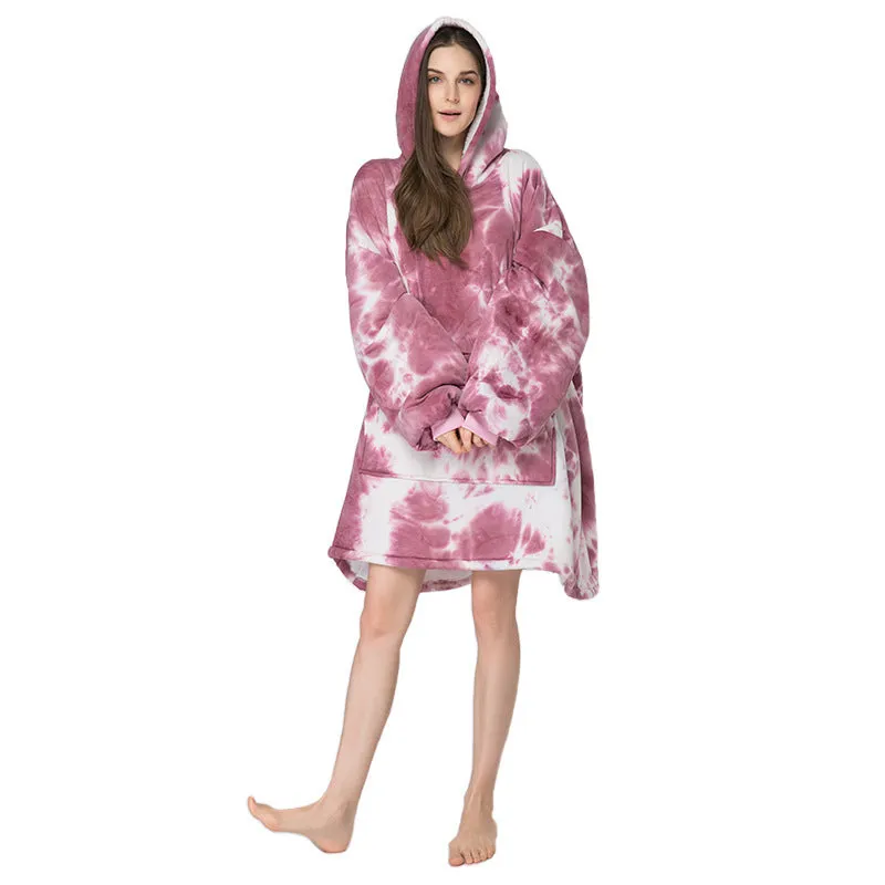 Soft Warm "Wearable Blanket" Coral Fleece Hoodie