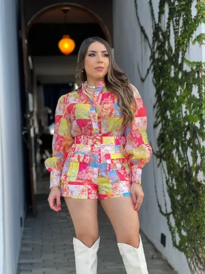 Spring Floral Short Set