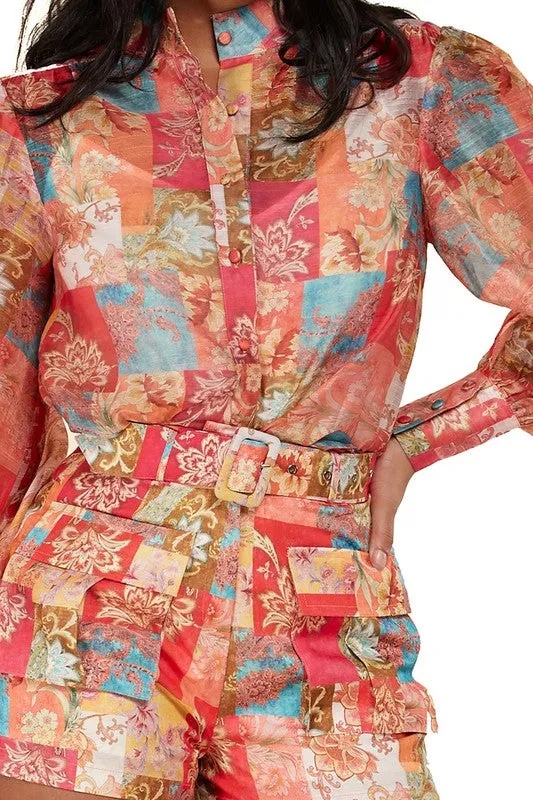 Spring Floral Short Set