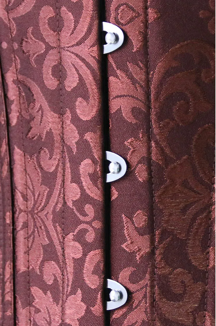 Steel Boned Brown Jacquard Underbust