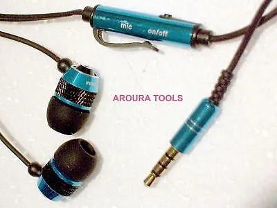 STEREO EARPHONES WITH MICROPHONE & ON/OFF SWITCH FOR I-PHONES ETC. - NEW