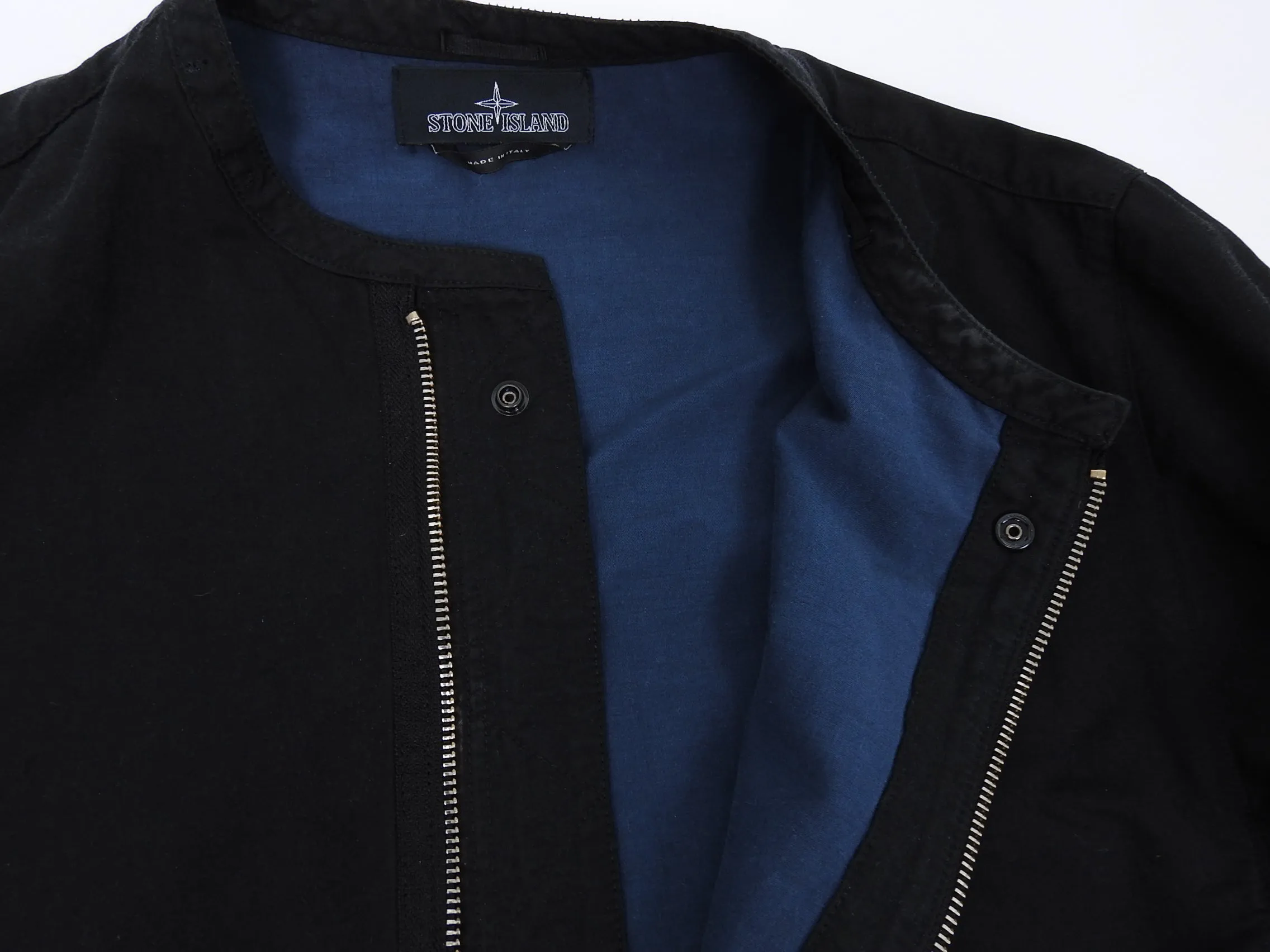 Stone Island Shadow Project Black Moto Style Zip Up Jacket - M