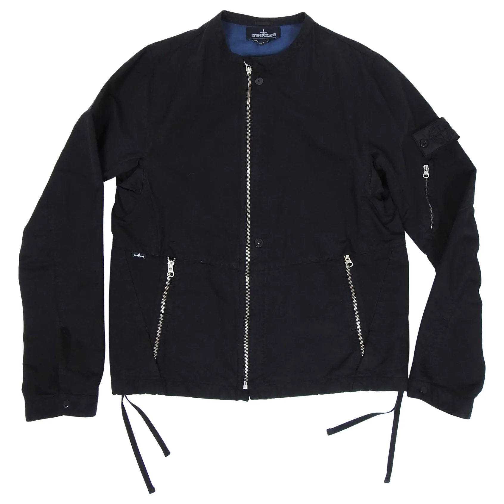 Stone Island Shadow Project Black Moto Style Zip Up Jacket - M