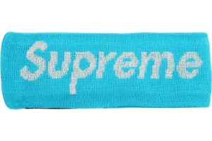 Supreme x New Era Reflective Logo Headband FW17 Black/Teal (FW17BN25) One Size