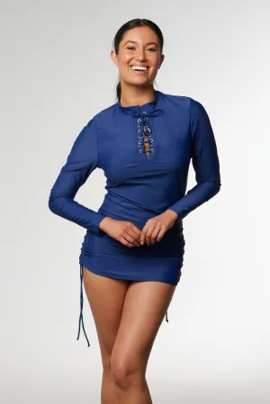 Sustainable Womens Convertible Rashie in Blueberry