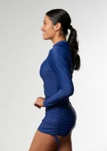 Sustainable Womens Convertible Rashie in Blueberry