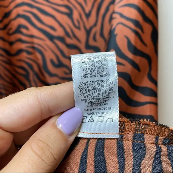 Sweet Baby Jamie | Satin Zebra Print Midi Pull-On Skirt Brown/Black Sz Medium