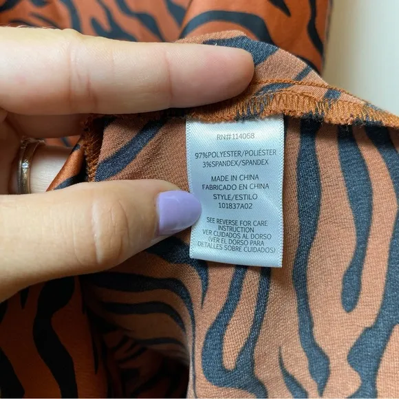 Sweet Baby Jamie | Satin Zebra Print Midi Pull-On Skirt Brown/Black Sz Medium