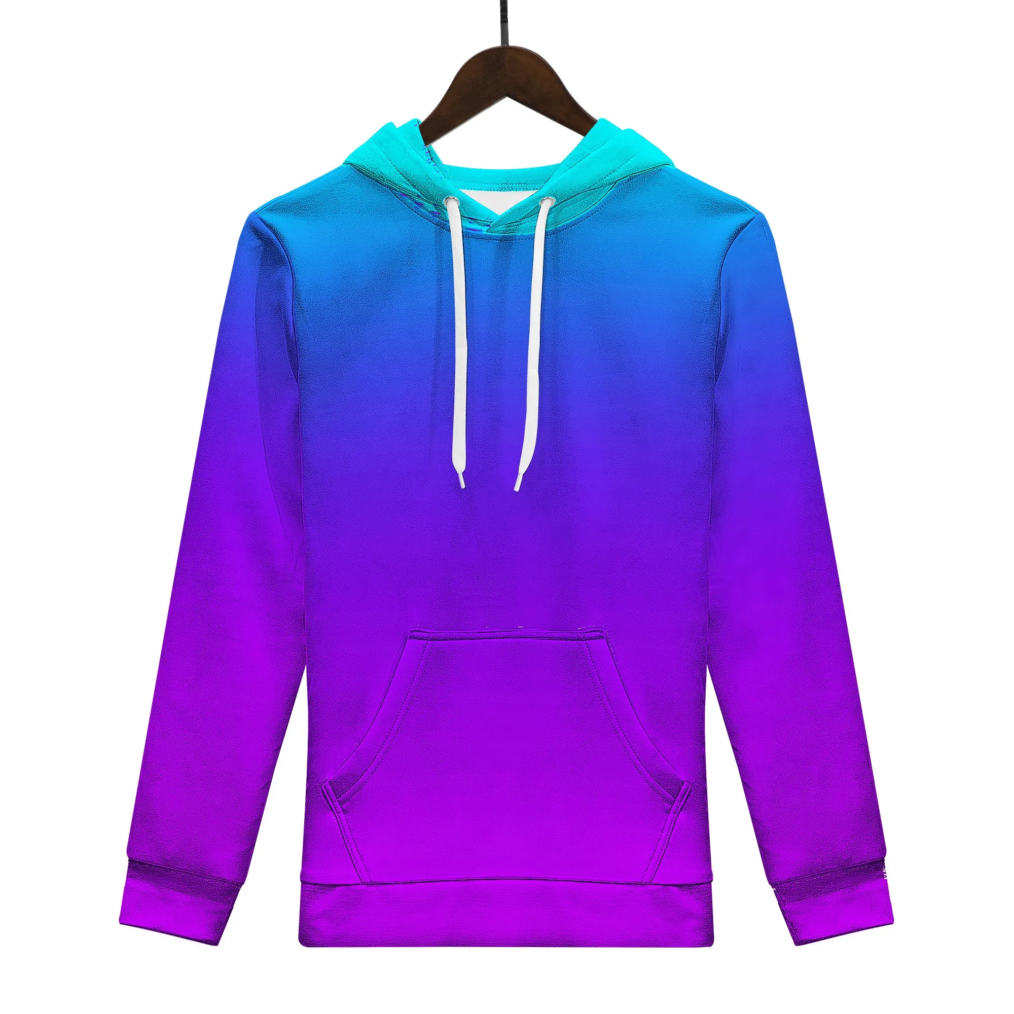 Teal Blue Faded to Purple Men/Unisex All Over Print Premium Hoodie