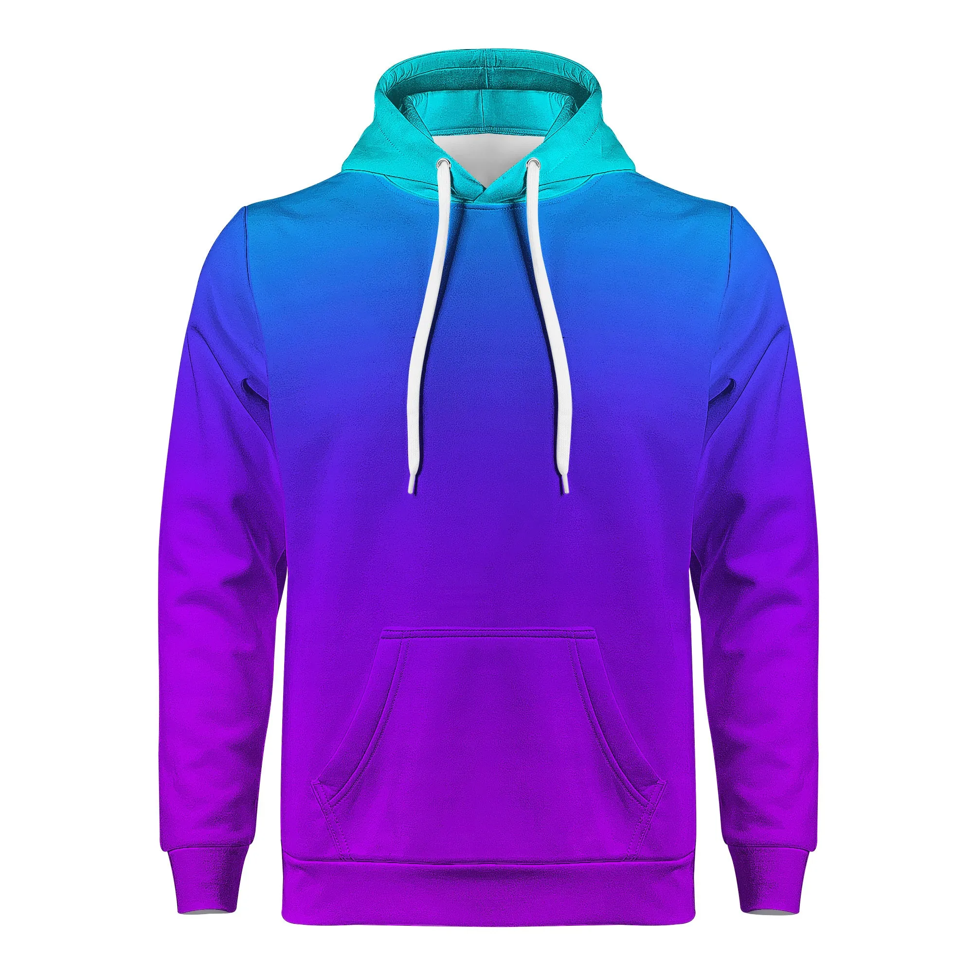 Teal Blue Faded to Purple Men/Unisex All Over Print Premium Hoodie
