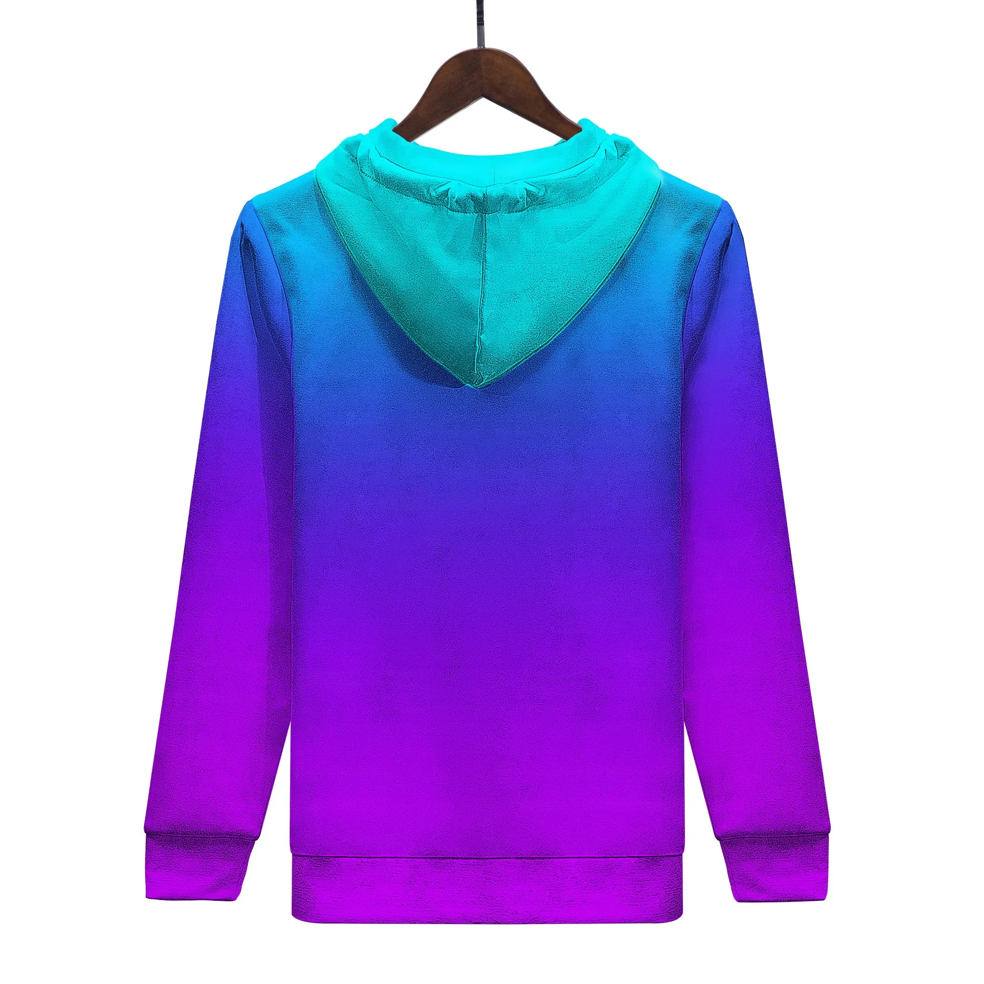 Teal Blue Faded to Purple Men/Unisex All Over Print Premium Hoodie