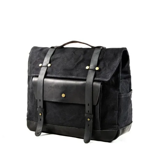Tempest Waxed Canvas Motorcycle Bag Biker's Satchel for Men - One Size